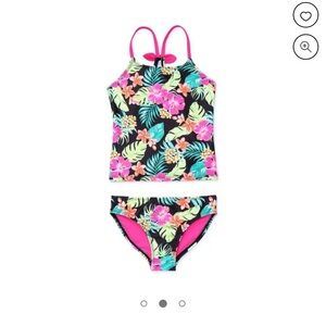Wonder Nation Pink and Black Floral Bikini